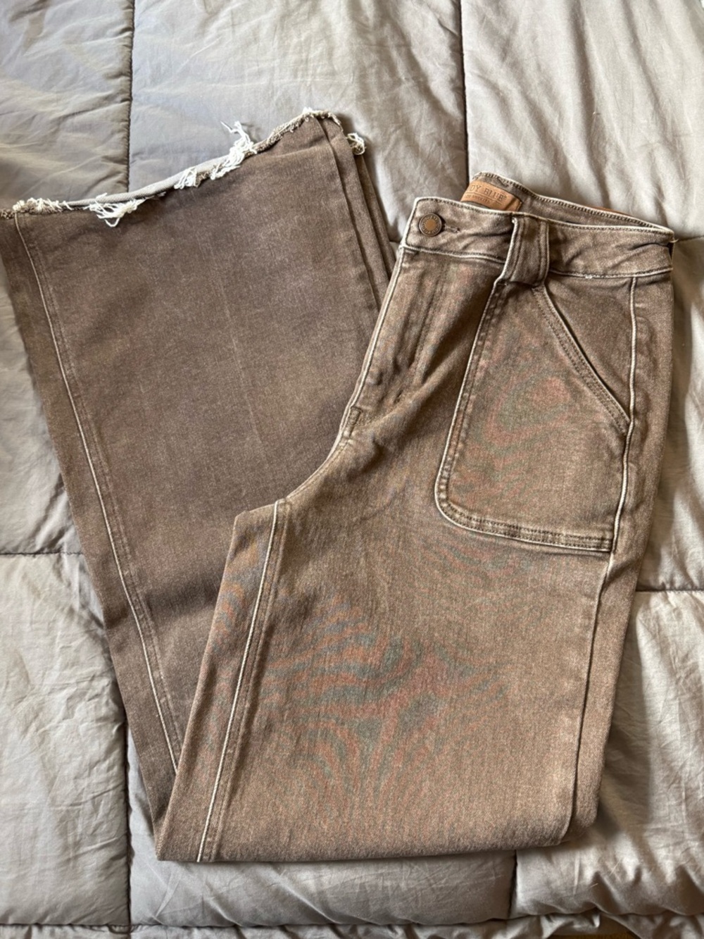 Judy Blue Retro Wide Brown High-Rise Jeans